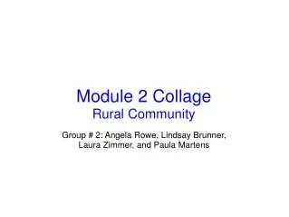 Module 2 Collage Rural Community
