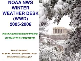NOAA NWS WINTER WEATHER DESK (WWD) 2005-2006