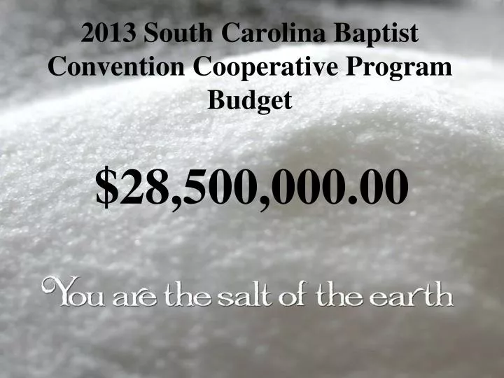 2013 south carolina baptist convention cooperative program budget