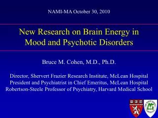 New Research on Brain Energy in Mood and Psychotic Disorders