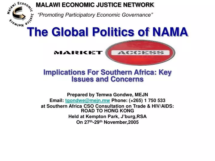 the global politics of nama