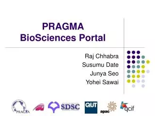 PRAGMA BioSciences Portal