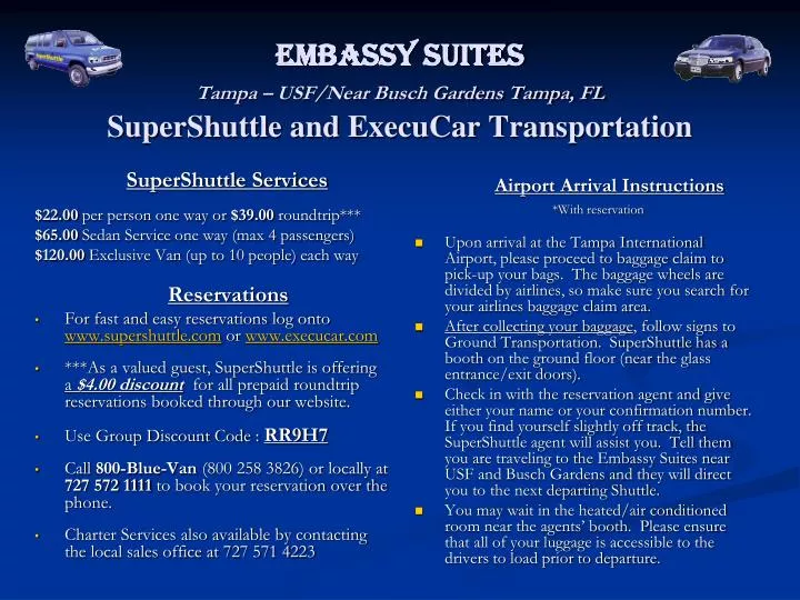 embassy suites tampa usf near busch gardens tampa fl supershuttle and execucar transportation