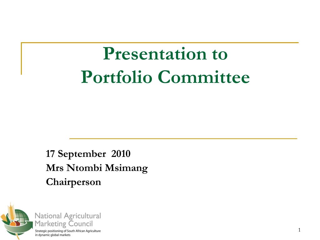 PPT - Presentation to Portfolio Committee PowerPoint Presentation, free ...