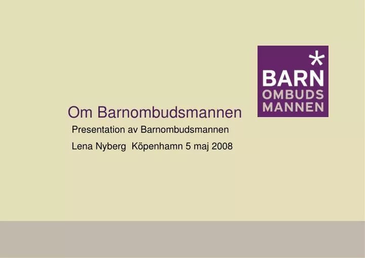 om barnombudsmannen