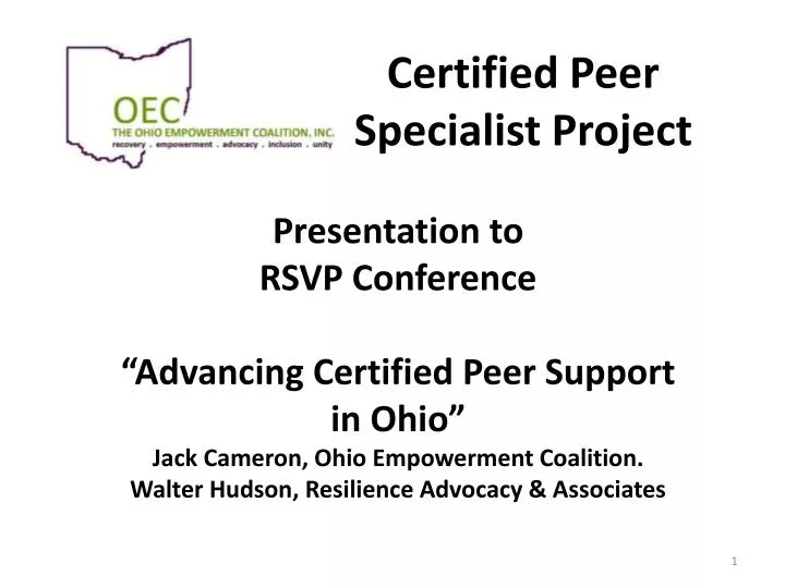 certified peer specialist project