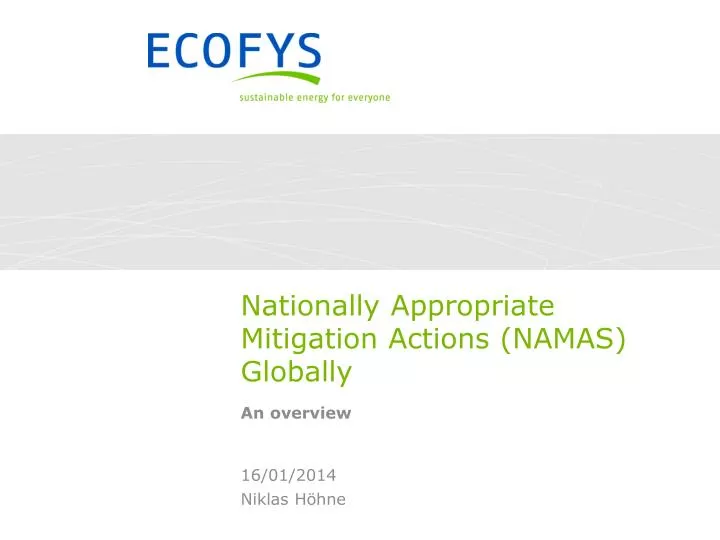 nationally appropriate mitigation actions namas globally