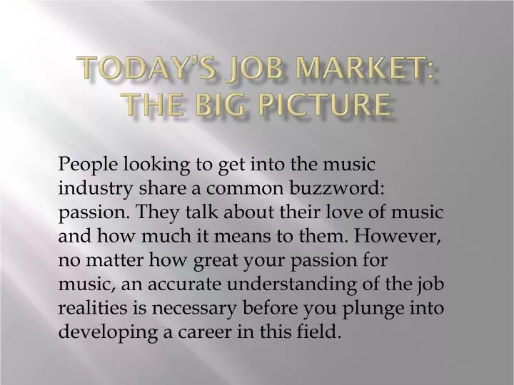 today s job market the big picture