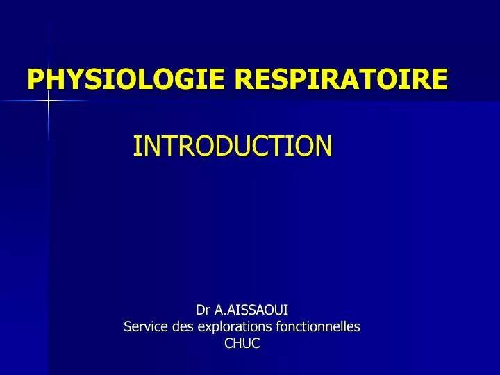 physiologie respiratoire introduction