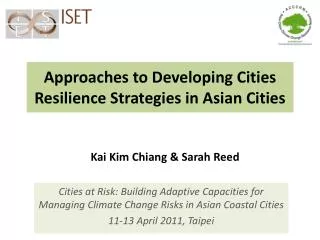 Approaches to Developing Cities Resilience Strategies in Asian Cities