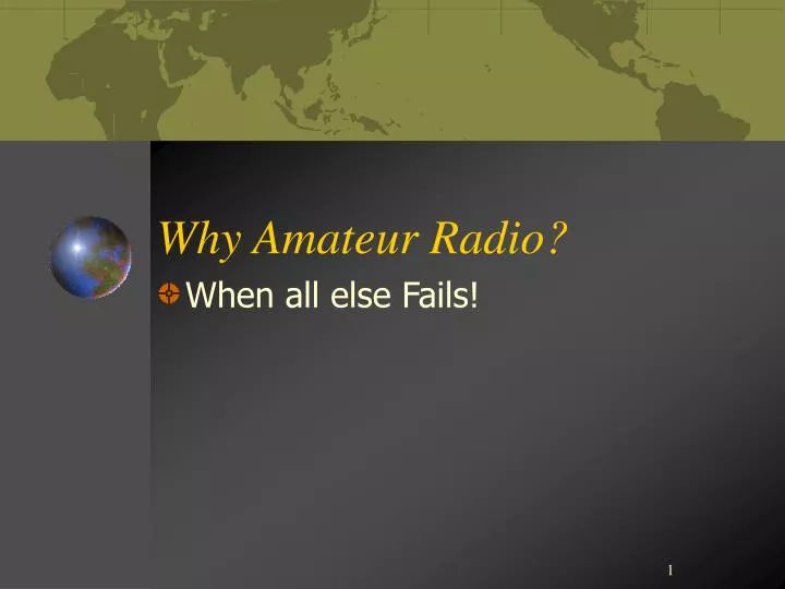 why amateur radio