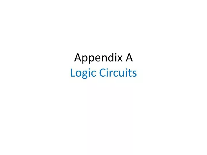 appendix a logic circuits