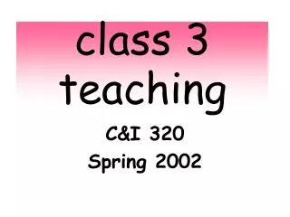 class 3 teaching