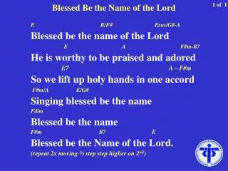 Blessed Be the Name of the Lord