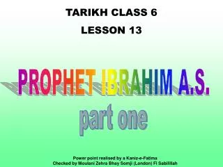 TARIKH CLASS 6 LE SSON 13