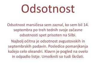 odsotnost