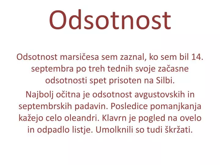 odsotnost