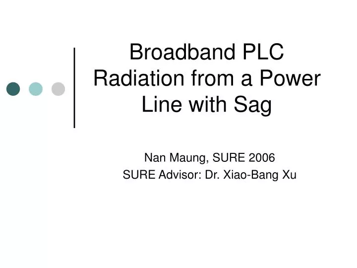broadband plc radiation from a power line with sag
