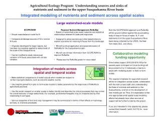 Integrated modeling of nutrients and sediment across spatial scales