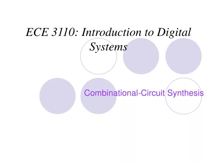 ece 3110 introduction to digital systems