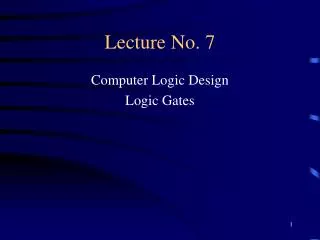 Lecture No. 7