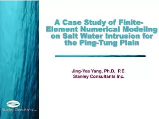A Case Study of Finite-Element Numerical Modeling on Salt Water Intrusion for the Ping-Tung Plain