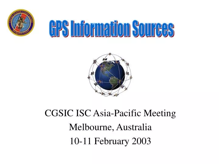 cgsic isc asia pacific meeting melbourne australia 10 11 february 2003