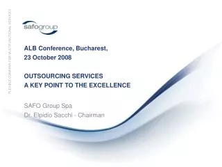 ALB Conference, Bucharest, 23 October 2008