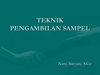 teknik pengambilan sampel