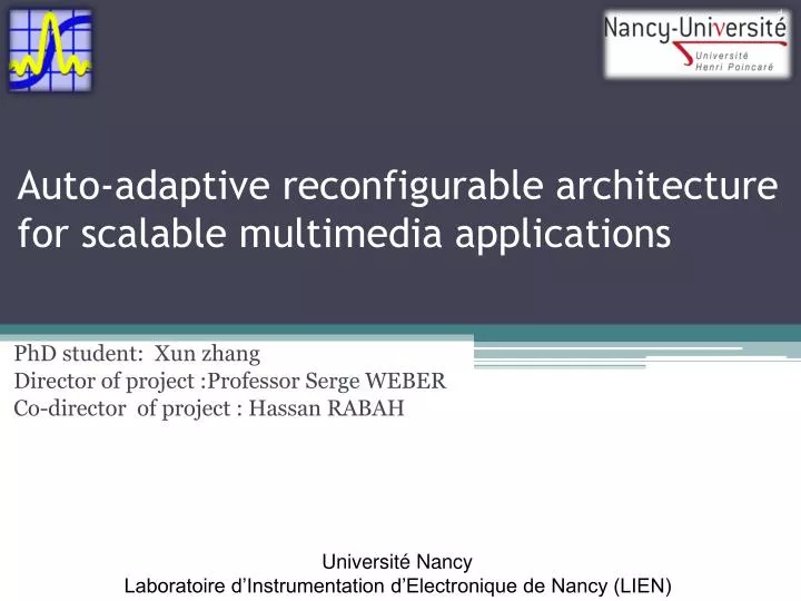 auto adaptive reconfigurable architecture for scalable multimedia applications