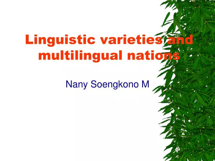 linguistic varieties and multilingual nations