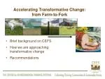 Accelerating Transformative Change: from Farm-to-Fork - slide 1