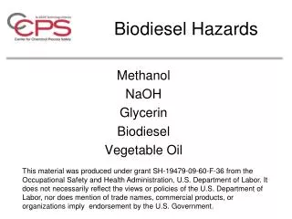 Biodiesel Hazards