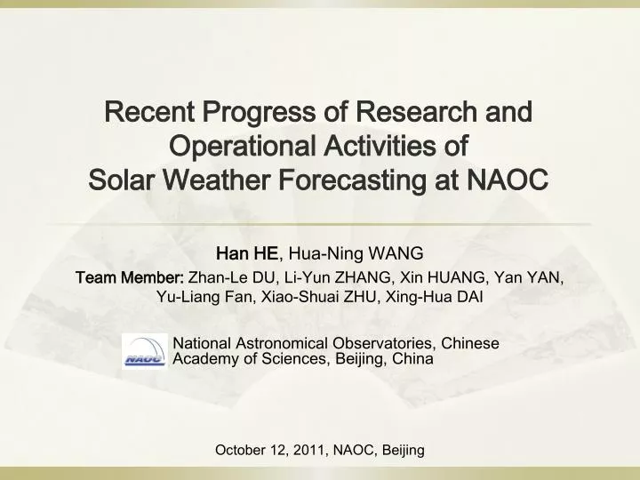 recent progress of research and operational activities of solar weather forecasting at naoc