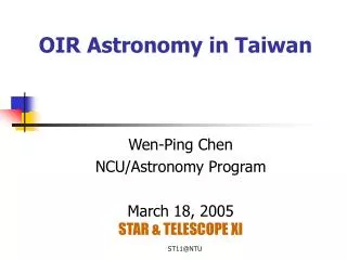 OIR Astronomy in Taiwan