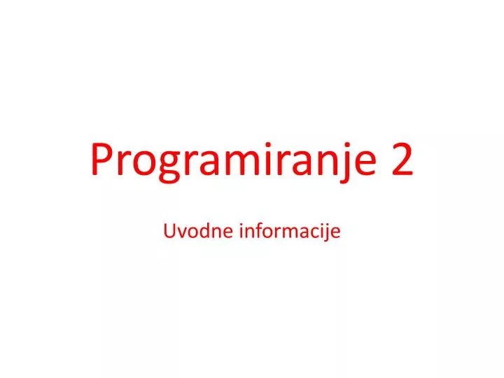 programiranje 2