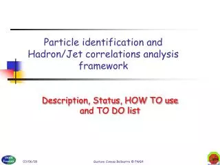 Particle identification and Hadron/Jet correlations analysis framework