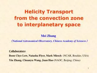 Mei Zhang ? National Astronomical Observatory, Chinese Academy of Sciences ?