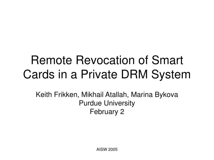 remote revocation of smart cards in a private drm system