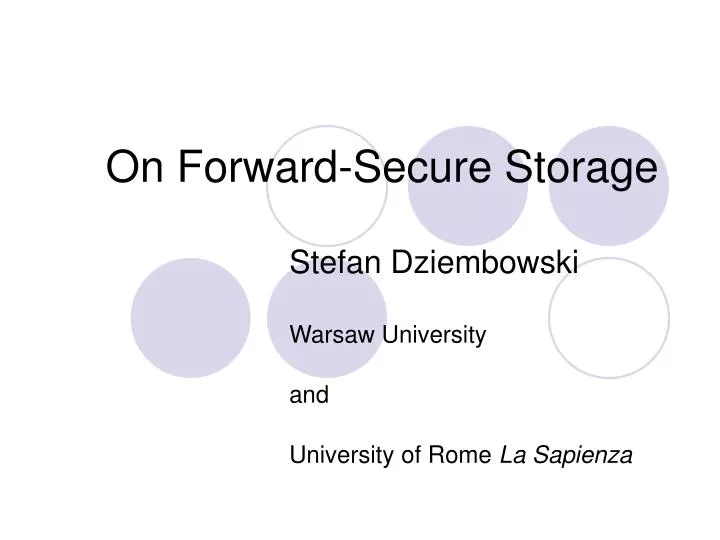 on forward secure storage