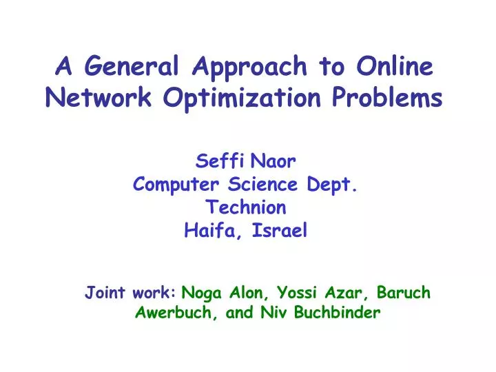 a general approach to online network optimization problems