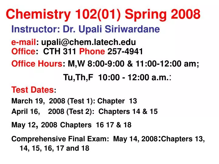 chemistry 102 01 spring 2008