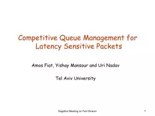 Competitive Queue Management for Latency Sensitive Packets