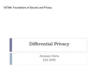 Differential Privacy