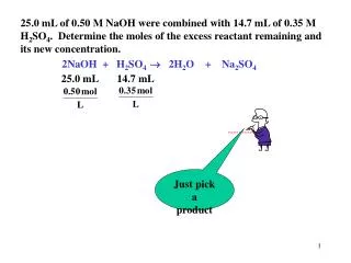 25.0 mL of 0.50 M NaOH were combined with 14.7 mL of 0.35 M