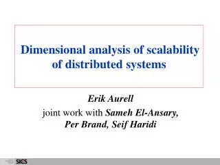 Dimensional analysis of scalability of distributed systems