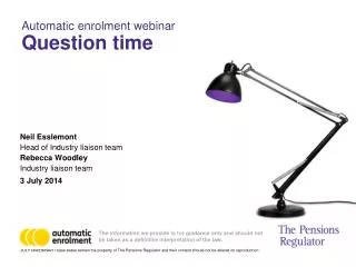 Automatic enrolment webinar Question time