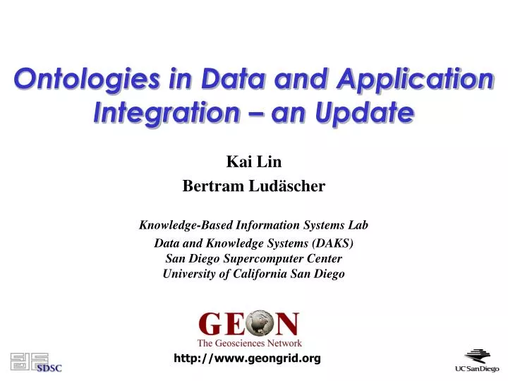 ontologies in data and application integration an update