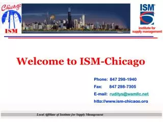 Welcome to ISM-Chicago