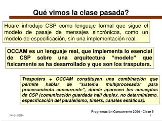 qu vimos la clase pasada